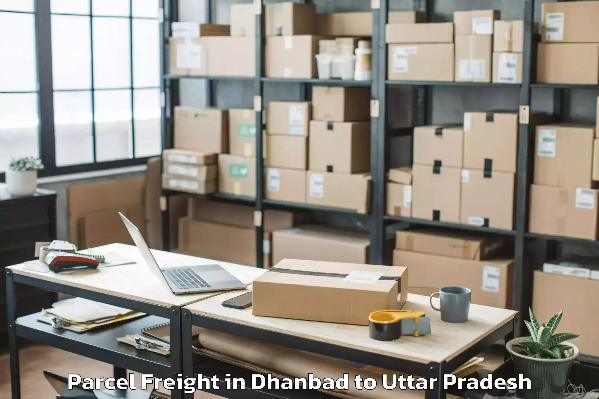 Book Your Dhanbad to Madhoganj Parcel Freight Today